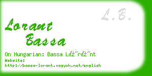 lorant bassa business card